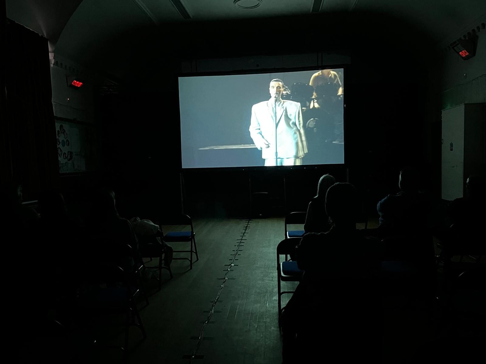 A photograph from our screening of Stop Making Sense